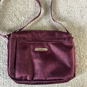 Multic Sac  Women's Burgundy Shimmery Mini Crossbody Purse
